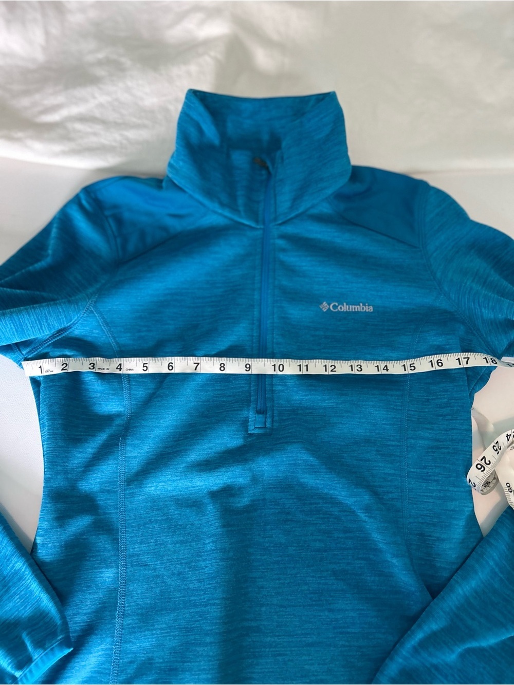 Columbia Blue Heather Grid Fleece Half Zip Pullover M - Picture 6 of 7